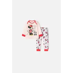 DISNEY - Pijama de Minnie Mouse estampado rosado para bebé niña