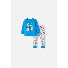 DISNEY - Pijama de Mickey Mouse azul manga larga para bebé niño