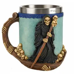 APOLO - Vaso Taza Mug Barca La Santa Muerte Calavera Coleccionable