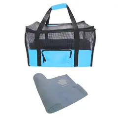 HALLY PET - Maletín Cargador Gra+ Cobija Gra Celeste