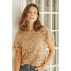 RAGGED - Blusa ellen tejida Beige oscuro