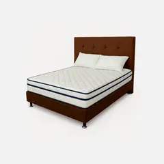 HIGH CLASS - Combo Texas Doble Almohadas Base y Cabecero Chocolate