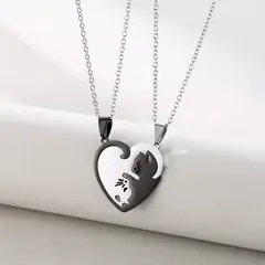 GENERICO - Collar Para Pareja De Gato Bicolor Novios Amor Regalo Navidad + Caja