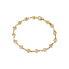 GENERICO - Pulsera Eslavones De Corazon En Acero Inoxidable + Caja