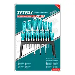 TOTAL - Destornillador Cromo Vanadium Juego X 18 Pzs