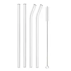 GENERICO - Pitillos En Vidrio Reutilizables X4 Unidades + 1 Limpiador