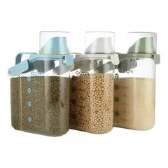 MILOPTS - Contenedor X3 Dispensador Granos Cereales Con Tapa Medidora