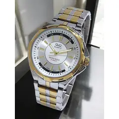 Q&Q - Reloj Bicolor Original Para Hombre Acero + Caja QYQ