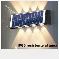 MILOPTS - Lámpara Panel Solar Pared Exterior 4 Bombillas Luz Cálida