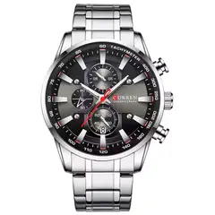 CURREN - Reloj Analágo KREC971901-8351 Acero Inoxidable Plateado y Negro