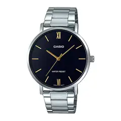 CASIO - Reloj Análogo Original MTPVT01D-1BUDF Color Plateado y Negro