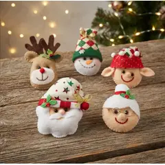 ARTESANAL - IMANES NAVIDEÑOS X 5 UNIDADES NOEL, RENO, NIEVE Y OTROS