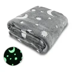 GENERICO - Manta Cobija Luminosa Magic Brilla en la Oscuridad 120 X 160 cm