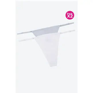 LILI PINK - Panty paq x2 seamless brasilera textura espiga
