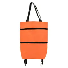 GENERICO - Carrito Bolso Plegable Mandado Con Rueda Portátil Cocina naranja