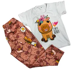 BRYKE - Pijama Niña Capibara Piel de durazno