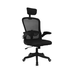 BONNO - Silla Escritorio Giratoria Con Cabecero Negro Evok