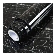 GENERICO - Papel Tapiz De Mármol Negro 5m X 60cm 3d Adhesivo