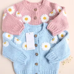 GENERICO - Suéter tejido con flores bordadas Margarita Baby Samuu