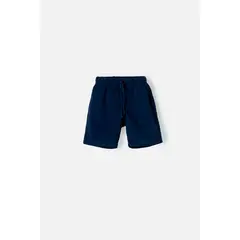 LITTLEMIC - Bermuda de con cordón azul para niño 2T a 5T