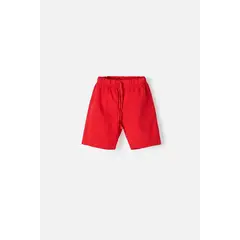 LITTLEMIC - Bermuda de con cordón rojo para niño 2T a 5T