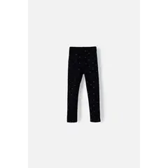 LITTLEMIC - Leggins de con cintura elástica negro para niña 2T a 5T