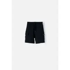 LITTLEMIC - Bermuda con cordón negro para niño 2T a 5T