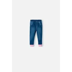 LITTLEMIC - Jegging de indigo oscuro para bebé niña