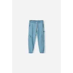 LITTLEMIC - Jogger con cordón azul claro para niña 2T a 5T