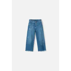LITTLEMIC - Jeans de azul medio para niña 2T a 5T