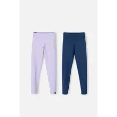 MIC - Pack X2 Leggins de lavanda y azul para niña