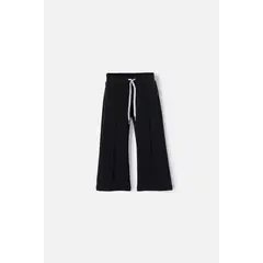 LITTLEMIC - Jogger de con cordón negro para niña 2T a 5T
