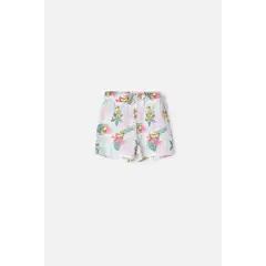 LITTLEMIC - Short de multicolor con elástico en cintura para niña 2T a 5T