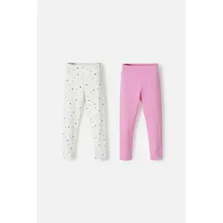 LITTLEMIC - Pack X2 Legging de multicolor para niña 2T a 5T
