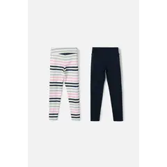 MIC - Pack X2 Leggins de multicolor para niña
