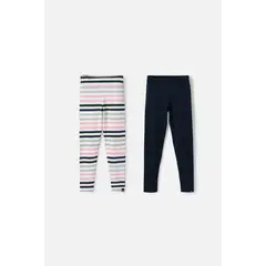 MIC - Pack X2 Leggins de multicolor para niña