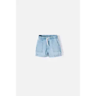 LITTLEMIC - Short de con cordón azul para niña 2T a 5T