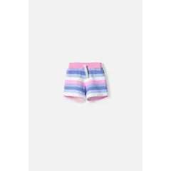 LITTLEMIC - Short multicolor con cordón ajustable en cintura para niña 2T a 5T