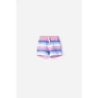 LITTLEMIC - Short multicolor con cordón ajustable en cintura para niña 2T a 5T