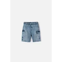 MIC - Bermuda de Littlemic con cordón azul para niño