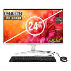 ACER - Aio Aspire C24 Amd Ryzen 5 5500u Ssd 512gb + Ram 8gb