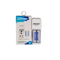 BESTON - Cargador C8005BN + 2 Baterías recargables AAA 2700MAH