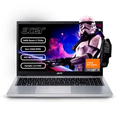 ACER - Portatil Aspire R5 7520u, Ram 16gb, Ssd 512 Multi-touch Color Gris
