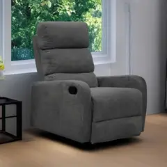 ELITE LIVING - SILLA RECLINABLE PEKIN ESTATICA MICROFIBRA HUMO
