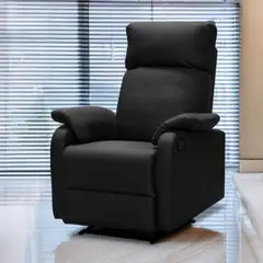 ELITE LIVING - SILLA RECLINABLE VELVET ESTATICA SINTETICO NEGRO