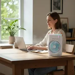 GENERICO - Ventilador Humidificador Portátil Recargable con Luz LED L108