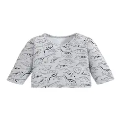 100 - Camiseta Gris Con Dinosaurios