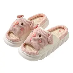 GENERICO - Pantuflas Sandalias de lino y algodón diseño antideslizantes