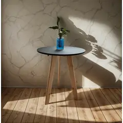 GENERICO - Comedor Negro Auxiliar Cuadrado 60 X 75 Cm  Moderno Y Versátil