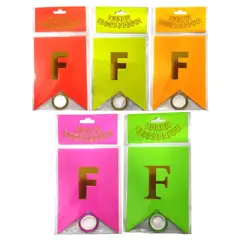 GENERICO - Banderin guirnalda Feliz Cumpleaños Colores Neón verde